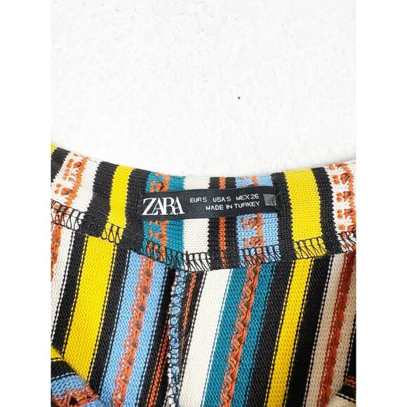 Zara Knit Multi Color Striped Romper Small Sleeveless Bohemian Lightweight - Picture 5 of 14